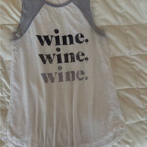 Grayson Threads Gray and White Wine Print Tank Top